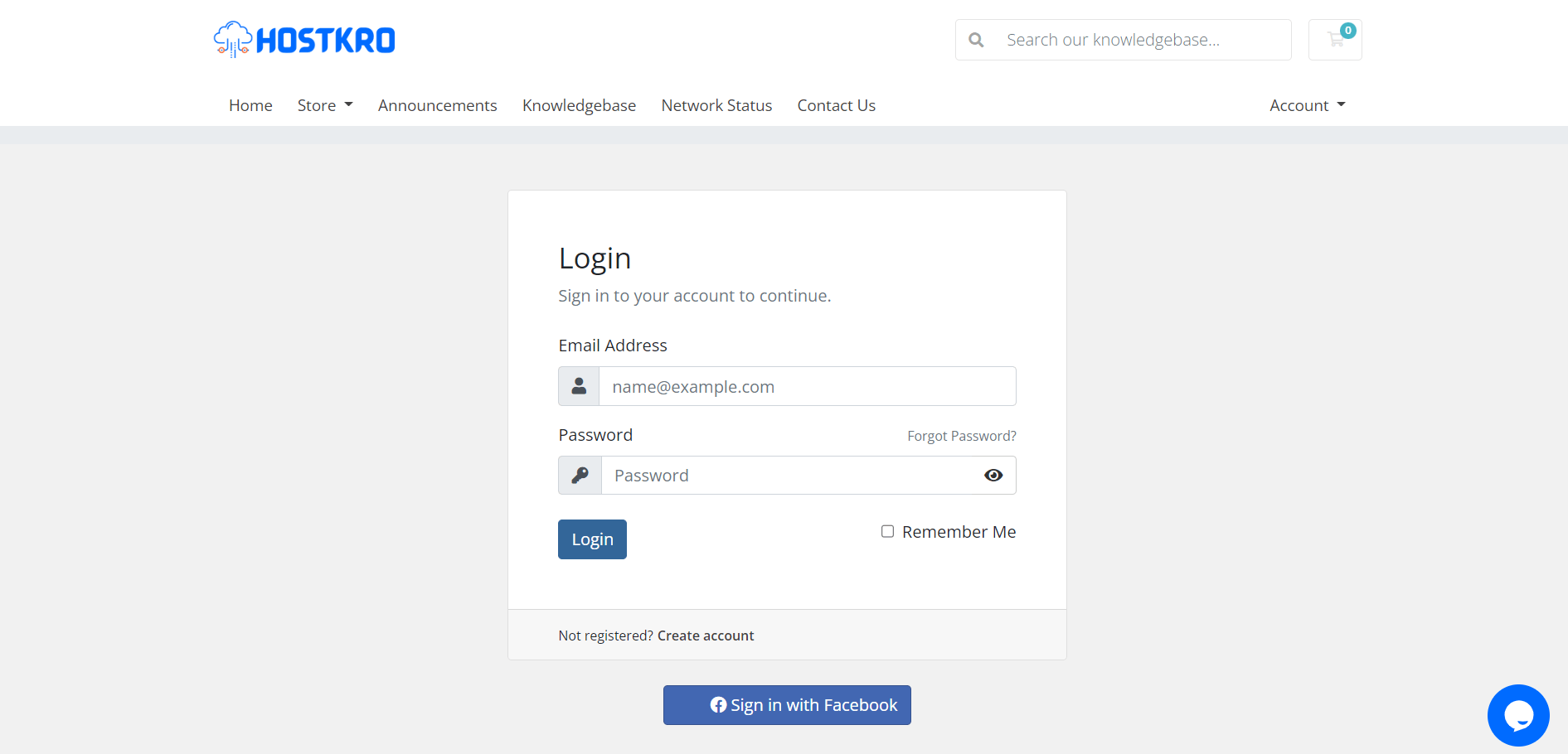 hostkro-login-page