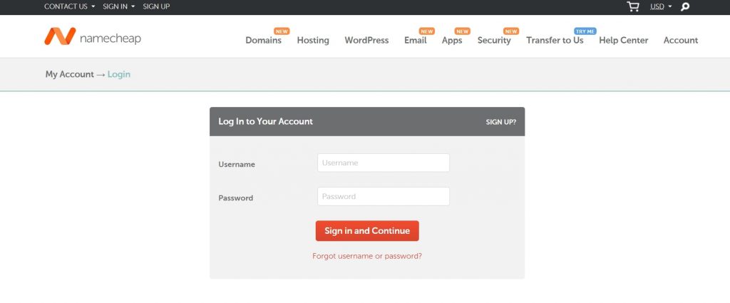 namecheap-login-page