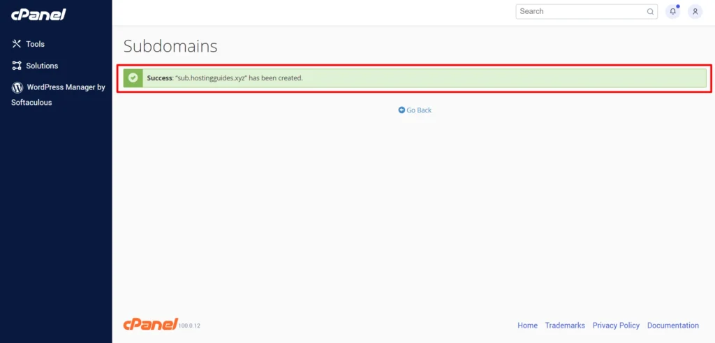 subdomain -created